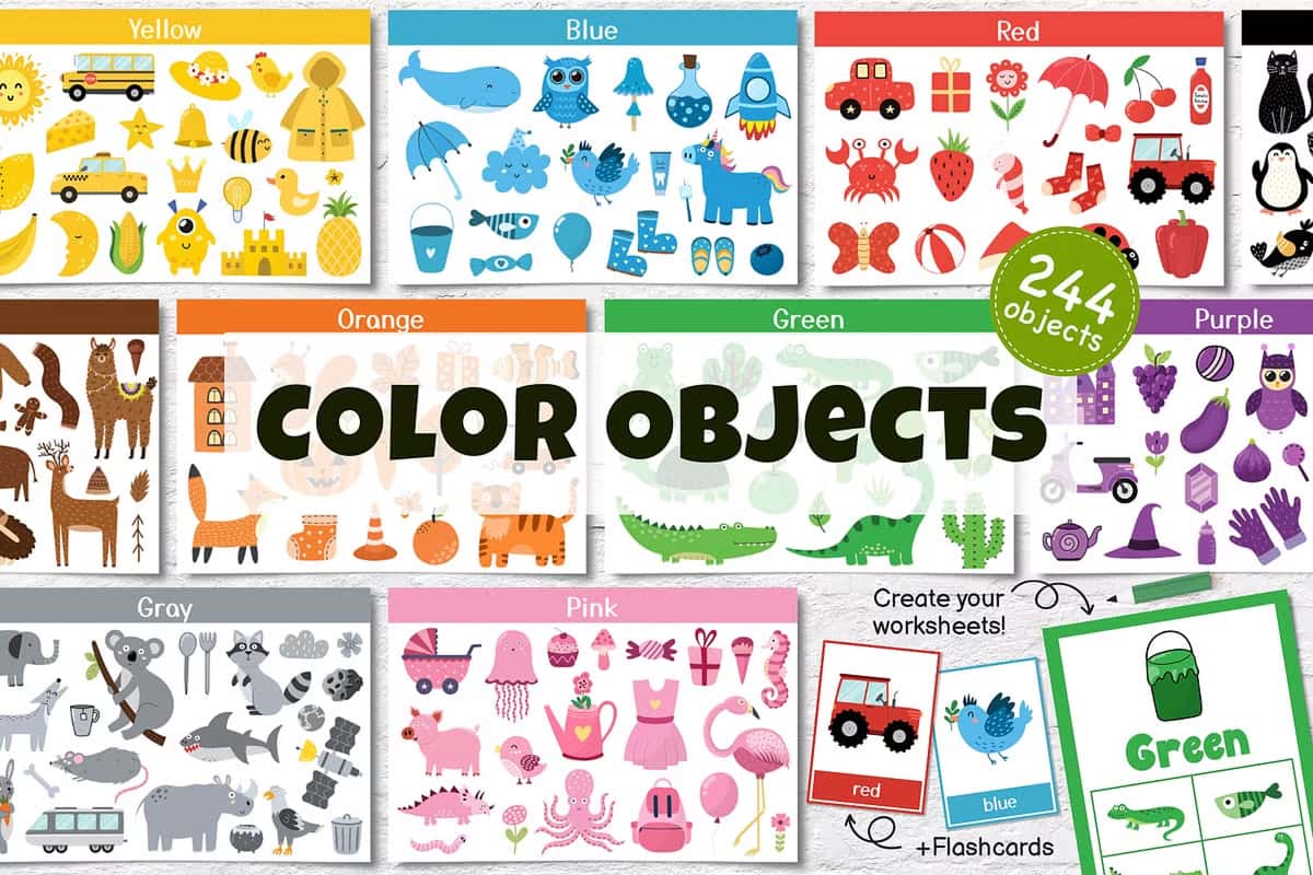 Objects Color Reference Image Color Objects Clipart Collection - Graphicas - Design Resources